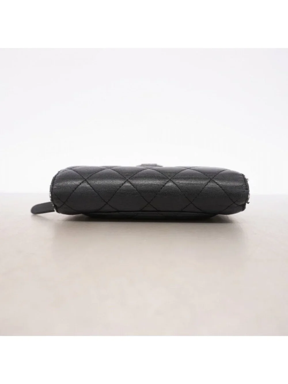 Chanel Wallet Quilted Lambskin Black Silver